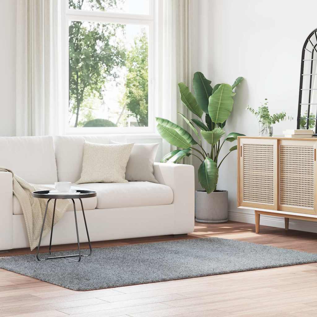 Tapete shaggy de pelo alto NAVARRA 130x200 cm cinzento-claro