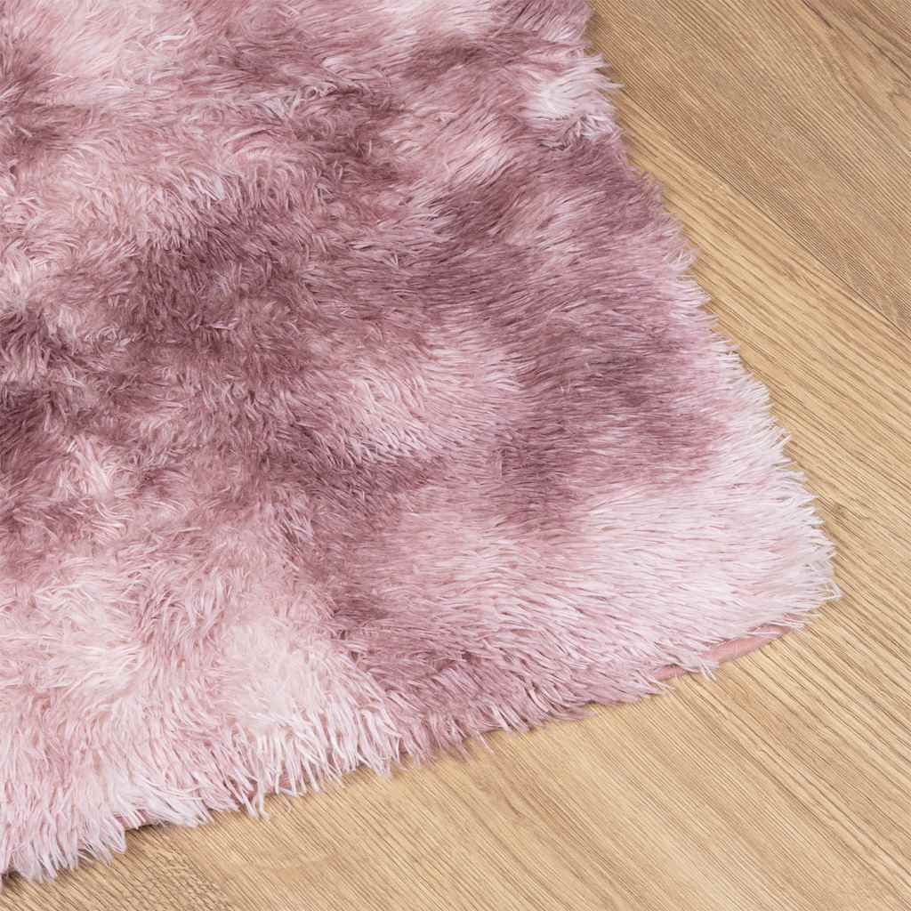 Tapete shaggy de pelo alto NAVARRA 120x120 cm rosa empoeirado