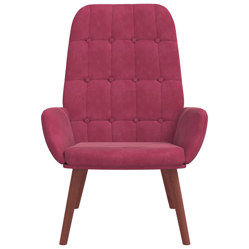 Cadeira de descanso veludo vermelho tinto