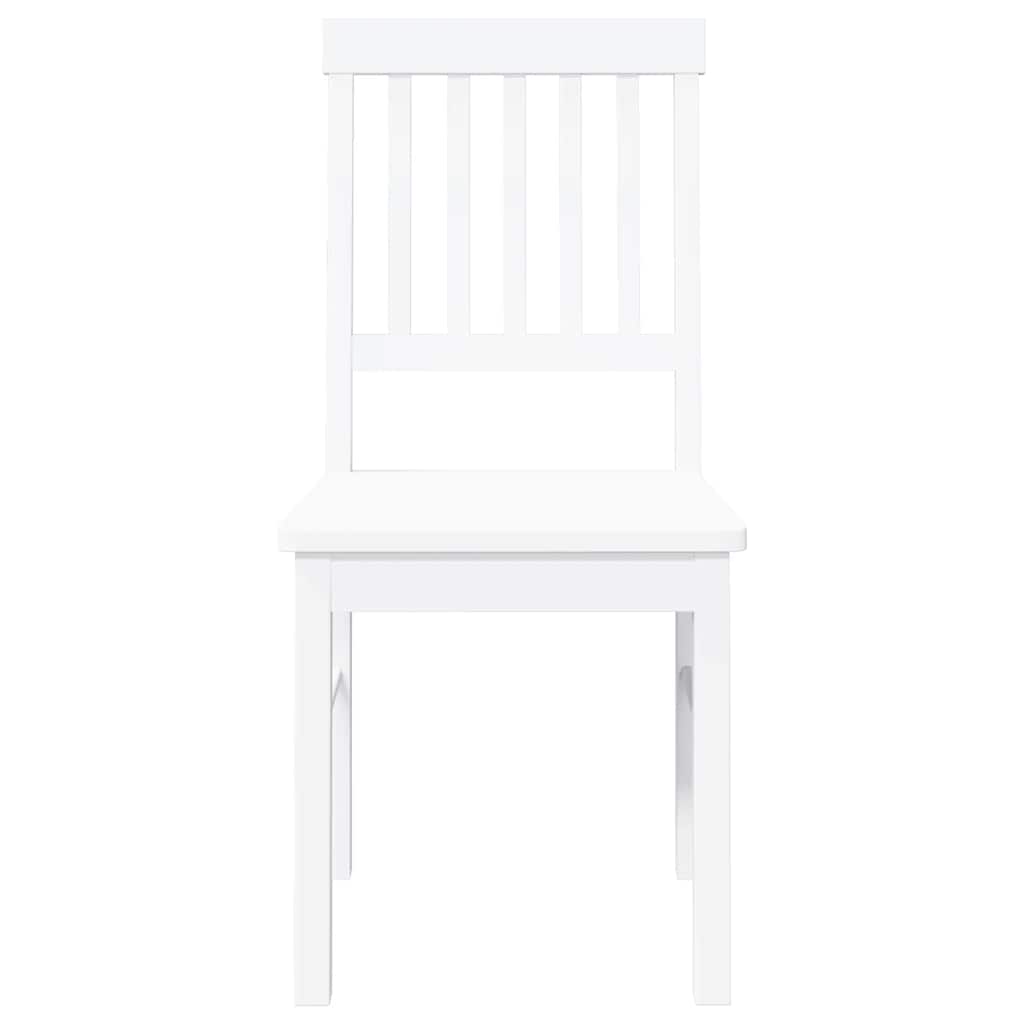Cadeiras de jantar 2 pcs madeira de seringueira maciça branco