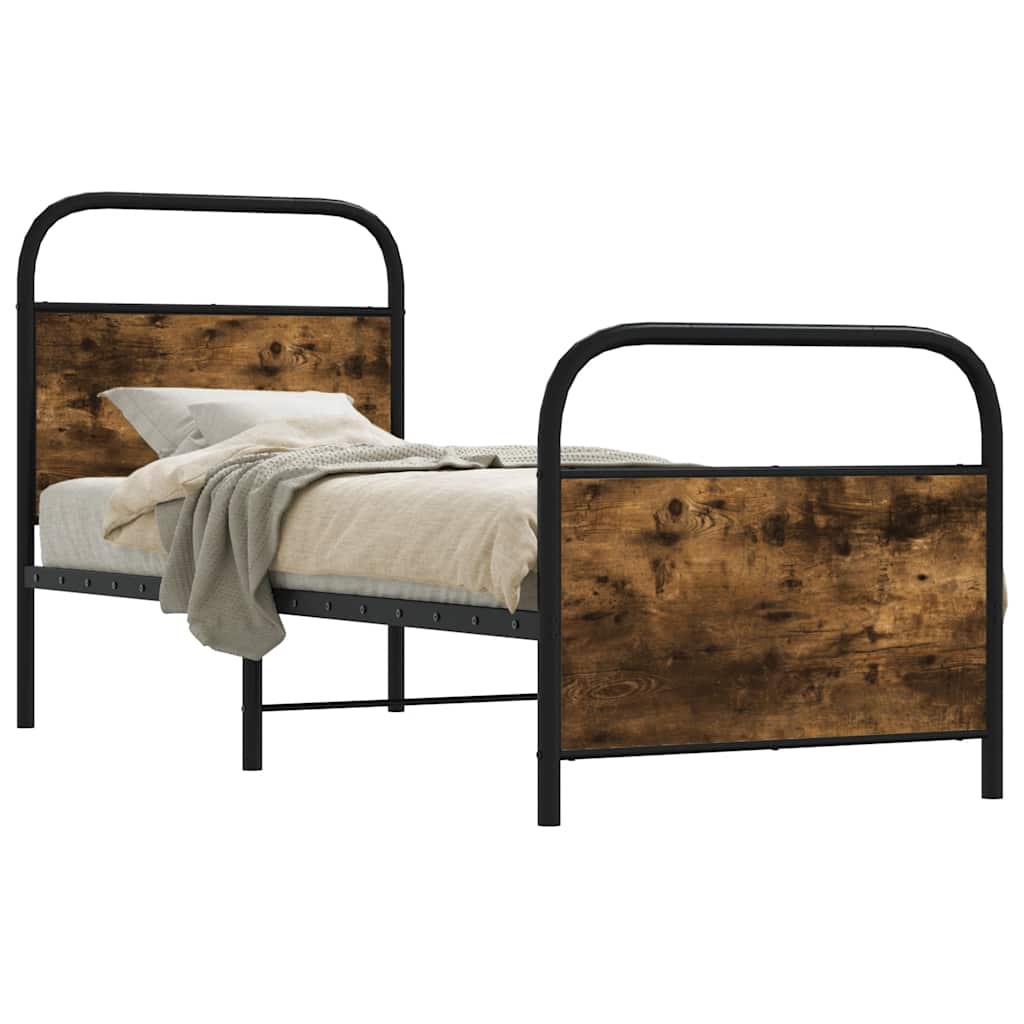 Estrutura cama s/ colchão derivados de madeira carvalho fumado