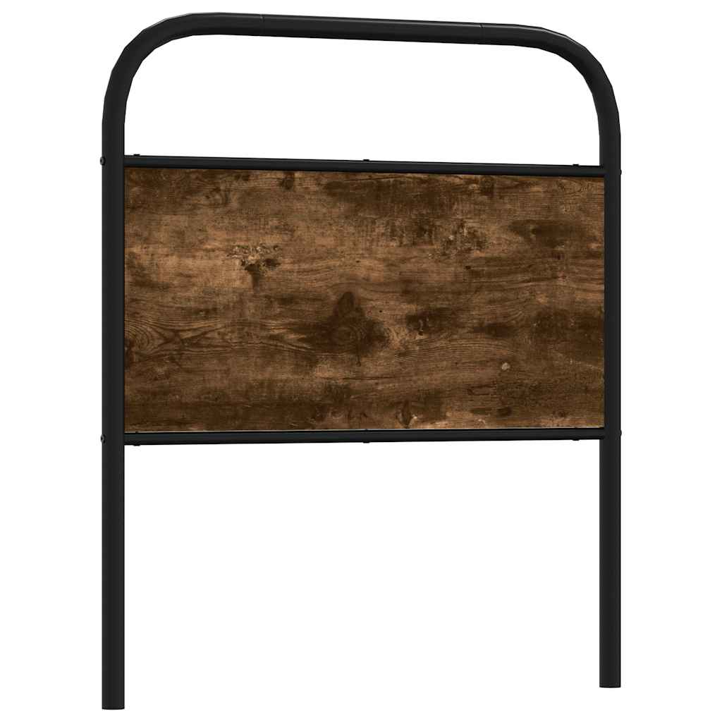 Cabeceira de cama 80 cm derivados madeira/aço carvalho fumado