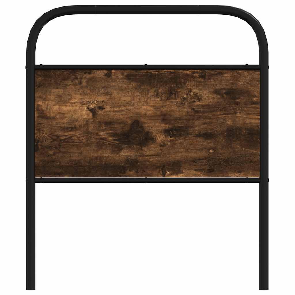 Cabeceira de cama 80 cm derivados madeira/aço carvalho fumado