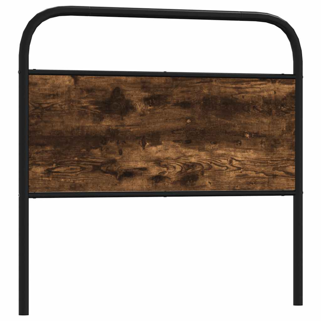 Cabeceira de cama 90 cm derivados madeira/aço carvalho fumado