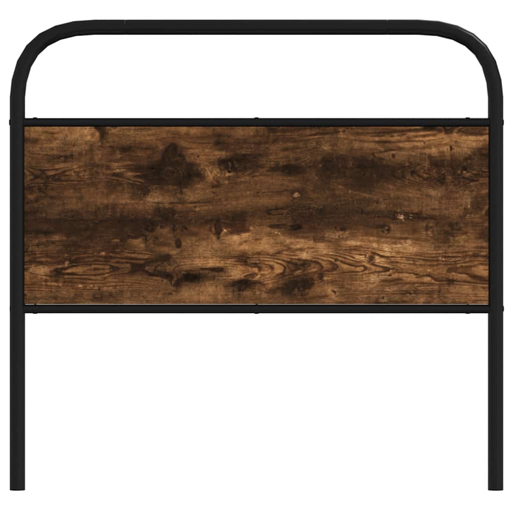 Cabeceira de cama 100 cm derivados madeira/aço carvalho fumado