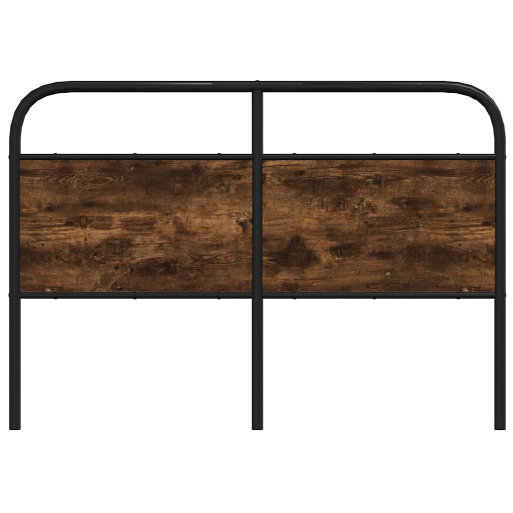Cabeceira de cama 140 cm derivados madeira/aço carvalho fumado