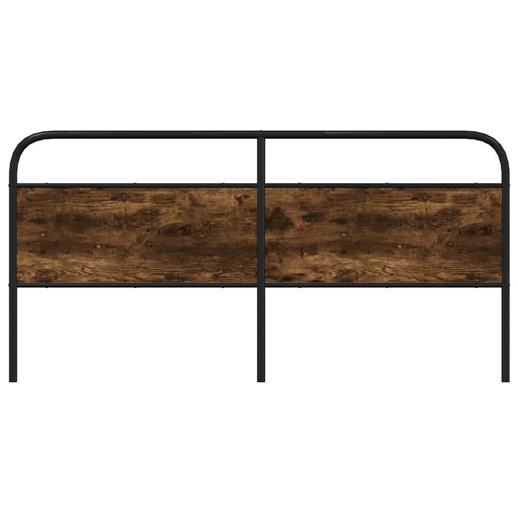 Cabeceira de cama 190 cm derivados madeira/aço carvalho fumado