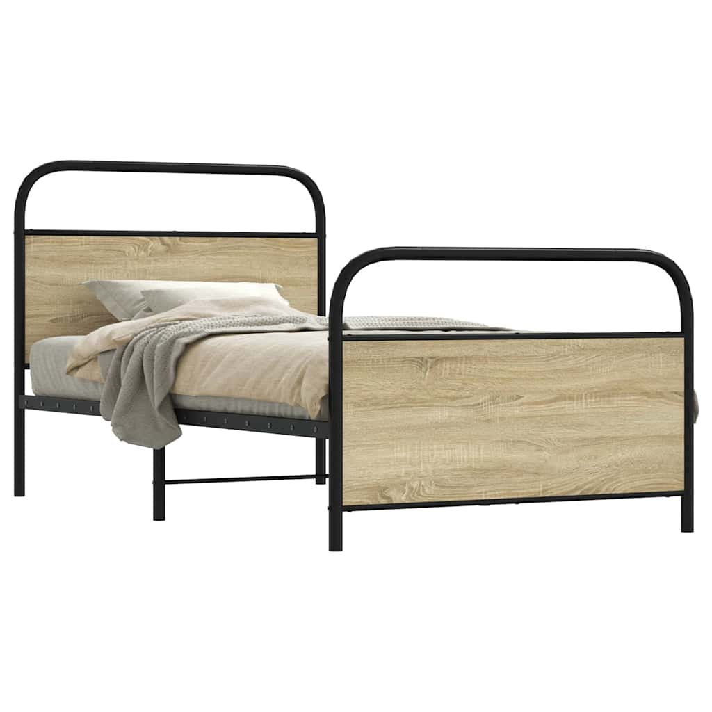 Estrutura cama s/ colchão derivados de madeira carvalho sonoma