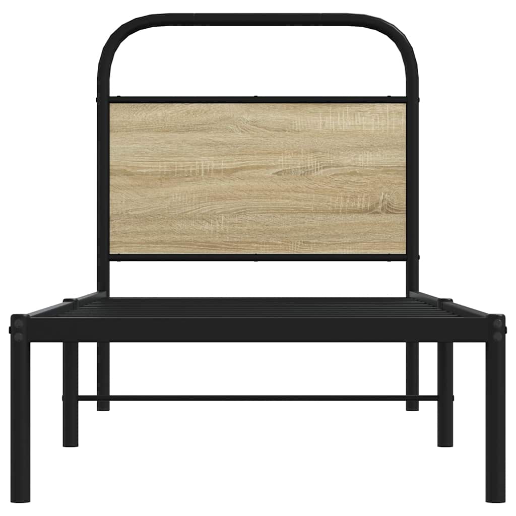 Cabeceira de cama 75 cm derivados madeira/aço carvalho sonoma