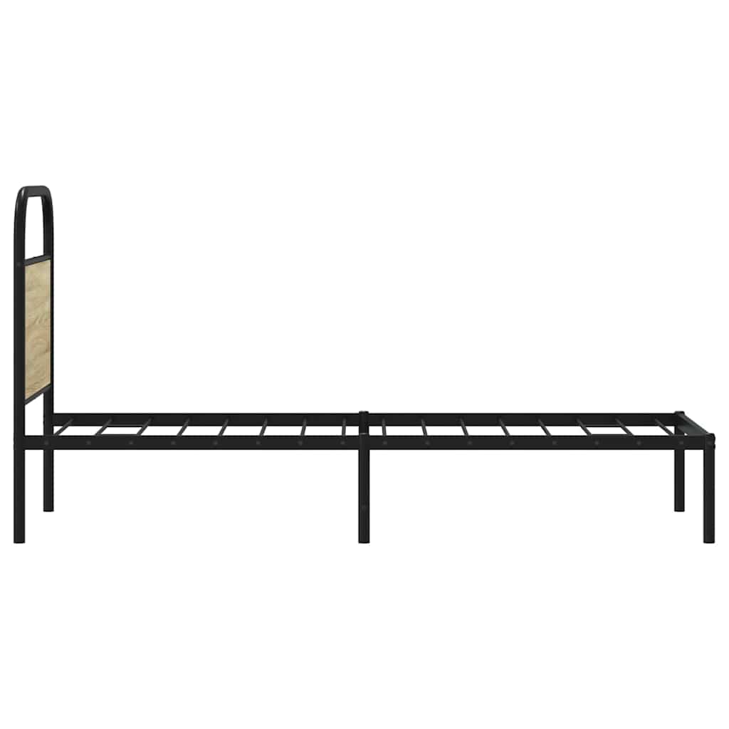Cabeceira de cama 75 cm derivados madeira/aço carvalho sonoma