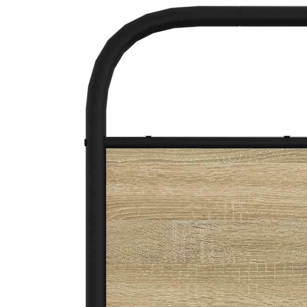 Cabeceira de cama 120 cm derivados madeira/aço carvalho sonoma