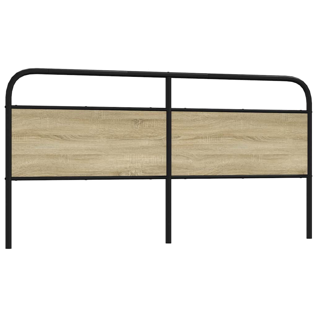 Cabeceira de cama 200 cm derivados madeira/aço carvalho sonoma