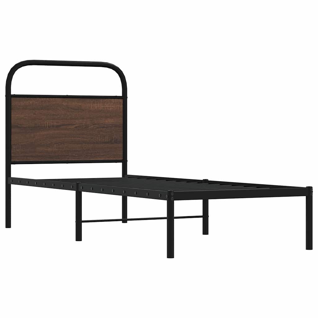 Estrutura cama s/ colchão derivados madeira carvalho castanho
