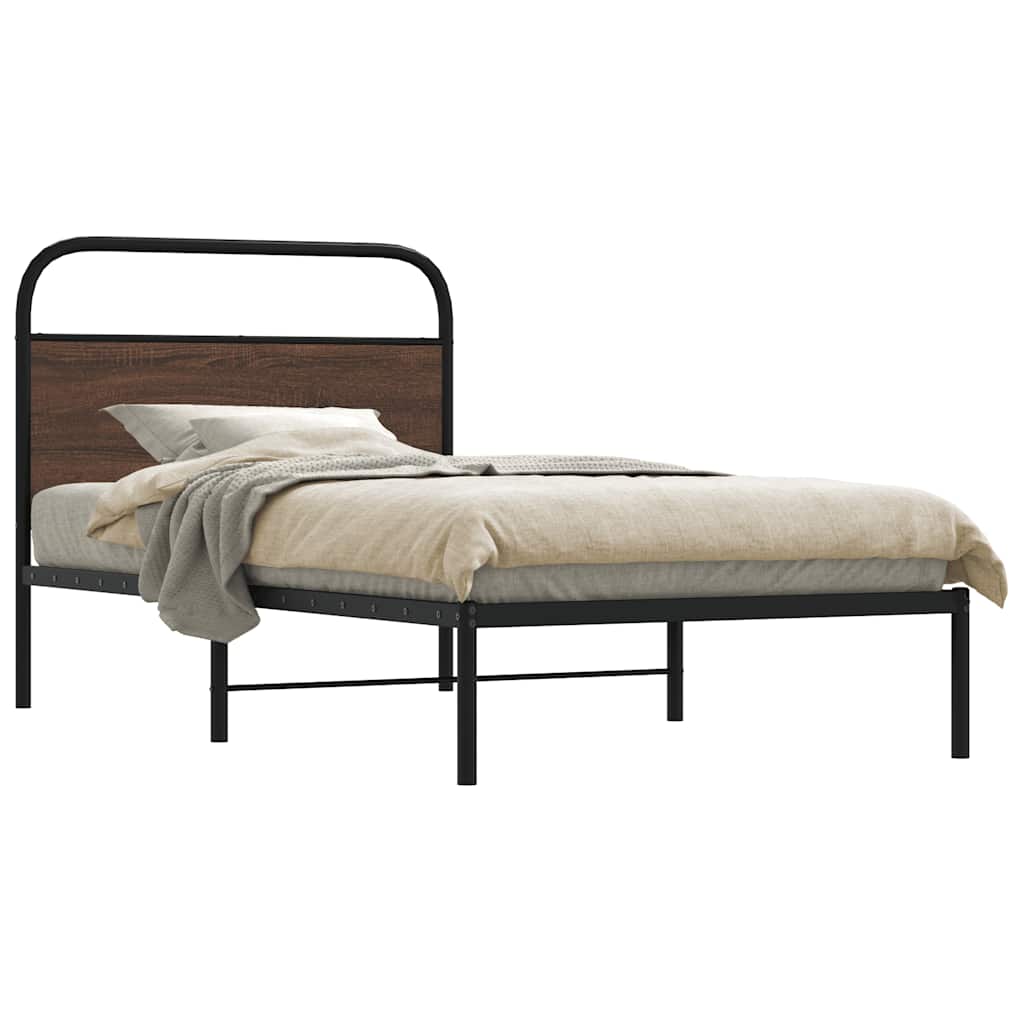 Estrutura cama s/ colchão derivados madeira carvalho castanho