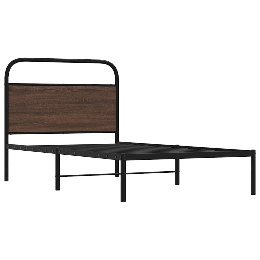 Estrutura cama s/ colchão derivados madeira carvalho castanho