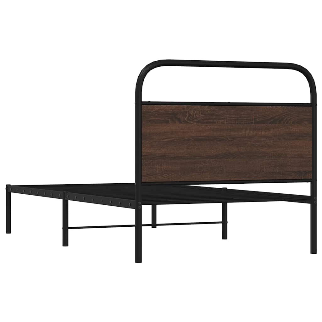 Estrutura cama s/ colchão derivados madeira carvalho castanho