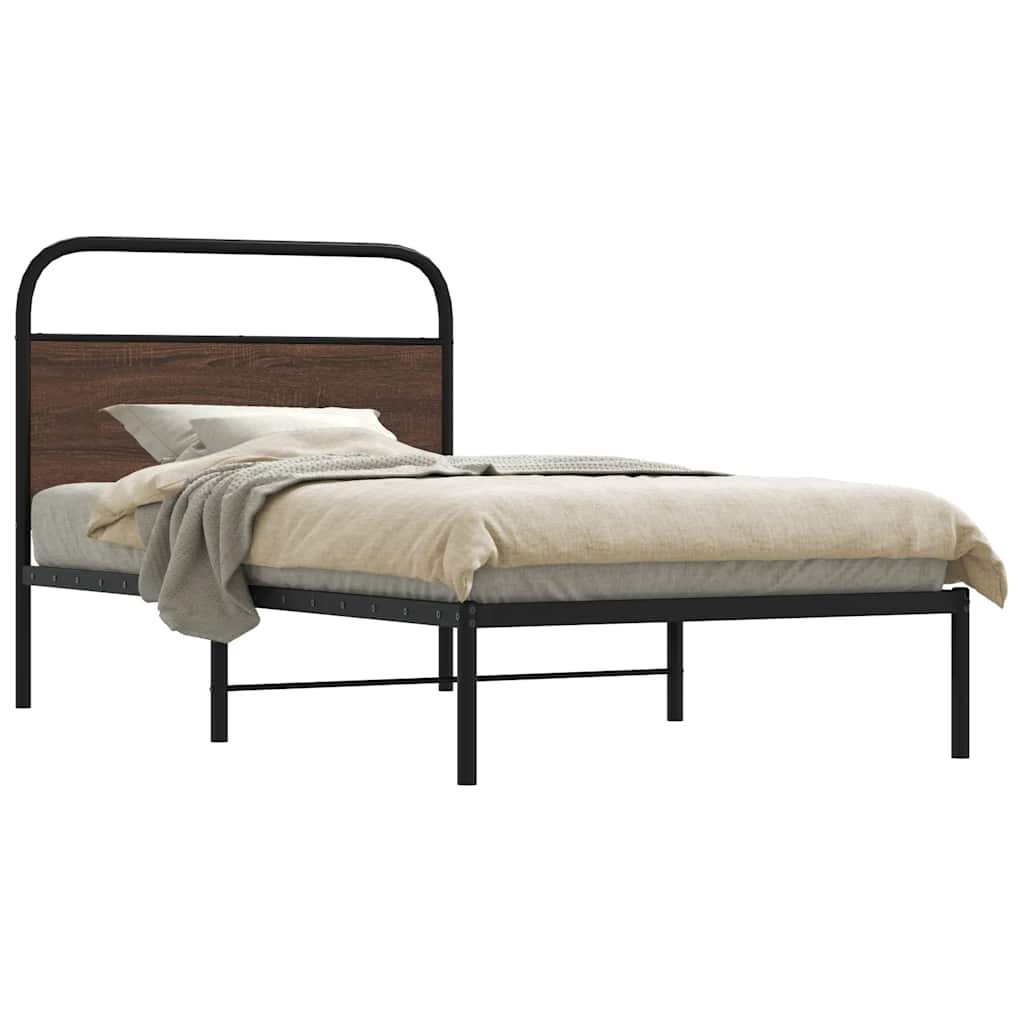 Estrutura cama s/ colchão derivados madeira carvalho castanho