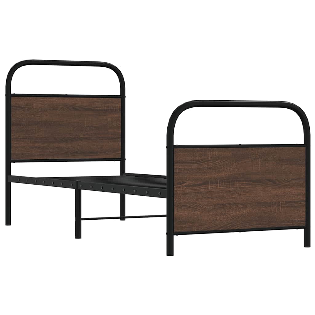 Estrutura cama s/ colchão derivados madeira carvalho castanho
