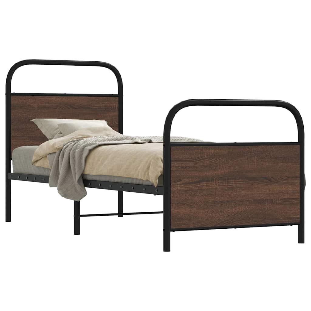 Estrutura cama s/ colchão derivados madeira carvalho castanho