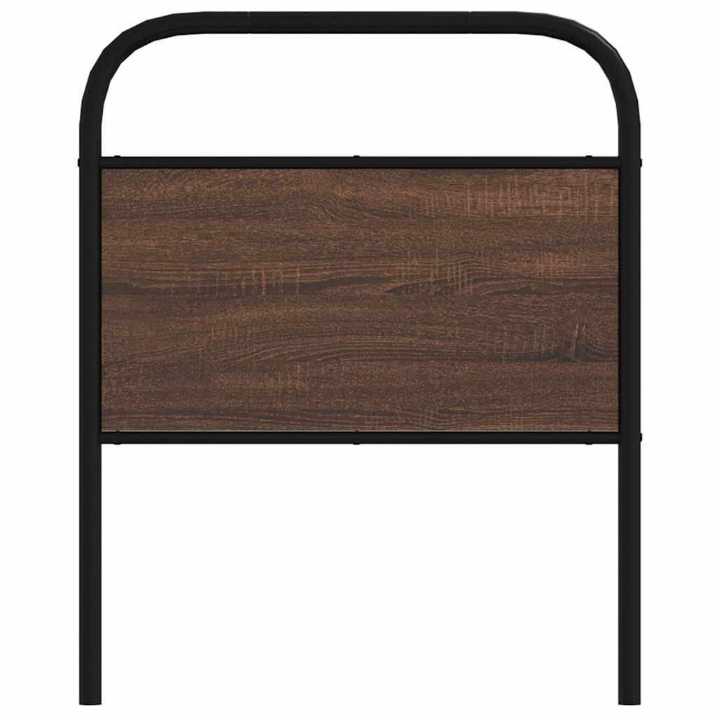 Cabeceira de cama 80 cm derivados madeira/aço carvalho castanho