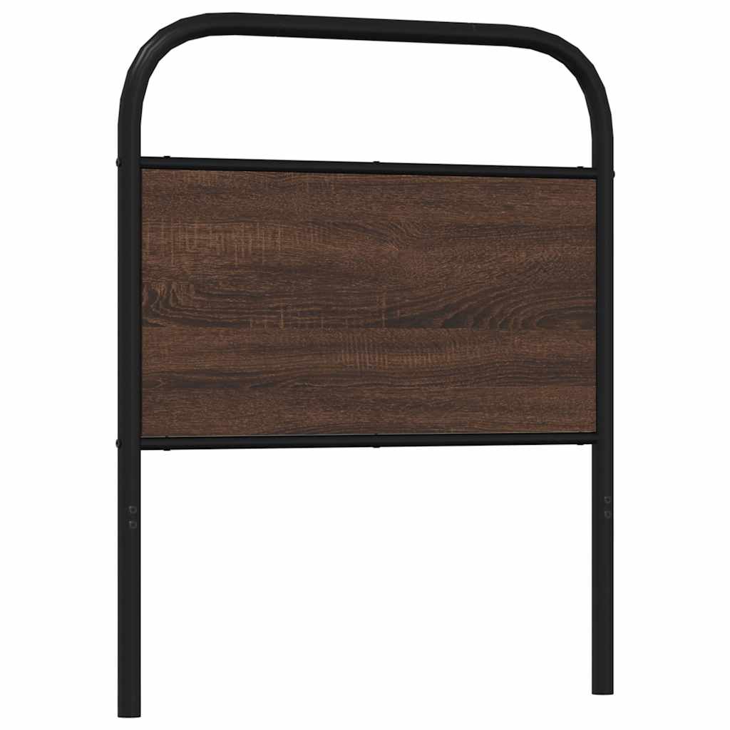 Cabeceira de cama 80 cm derivados madeira/aço carvalho castanho