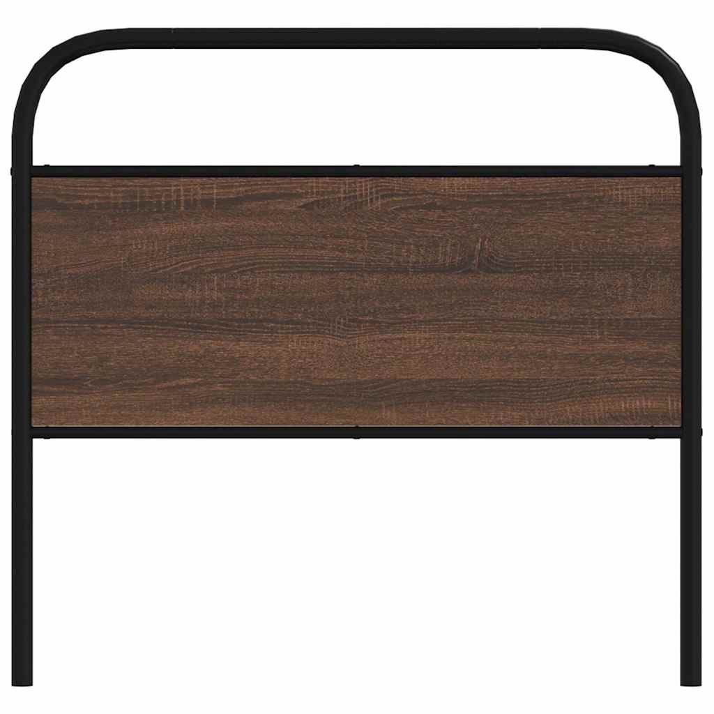 Cabeceira de cama 90 cm derivados madeira/aço carvalho castanho