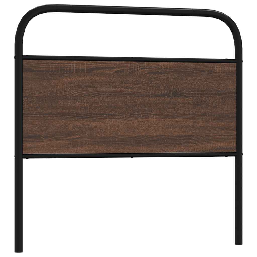 Cabeceira de cama 100cm derivados madeira/aço carvalho castanho