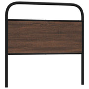 Cabeceira de cama 100cm derivados madeira/aço carvalho castanho