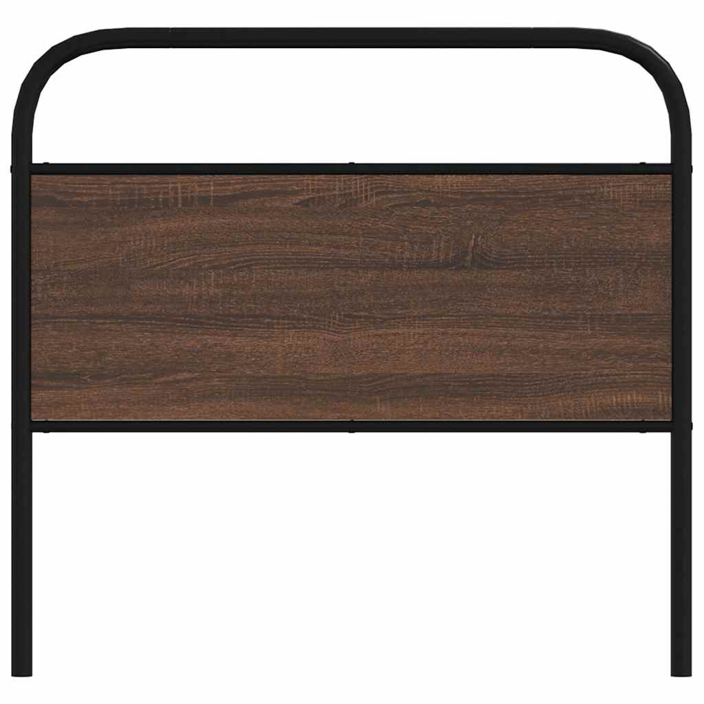 Cabeceira de cama 100cm derivados madeira/aço carvalho castanho