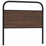 Cabeceira de cama 107cm derivados madeira/aço carvalho castanho