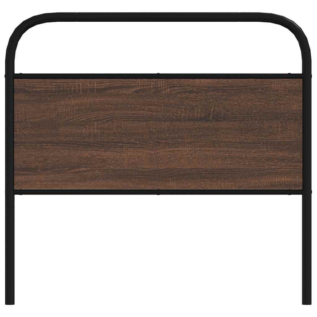 Cabeceira de cama 107cm derivados madeira/aço carvalho castanho