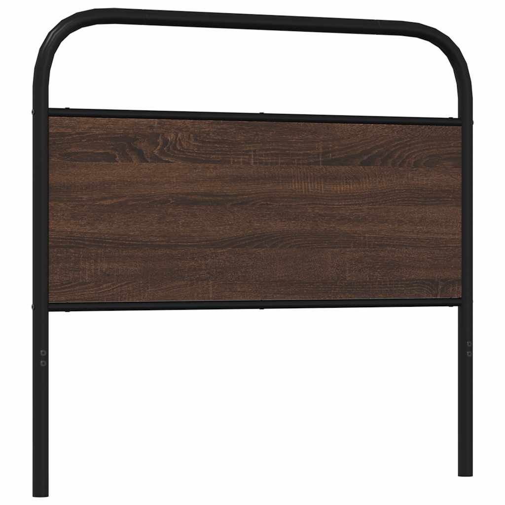 Cabeceira de cama 107cm derivados madeira/aço carvalho castanho