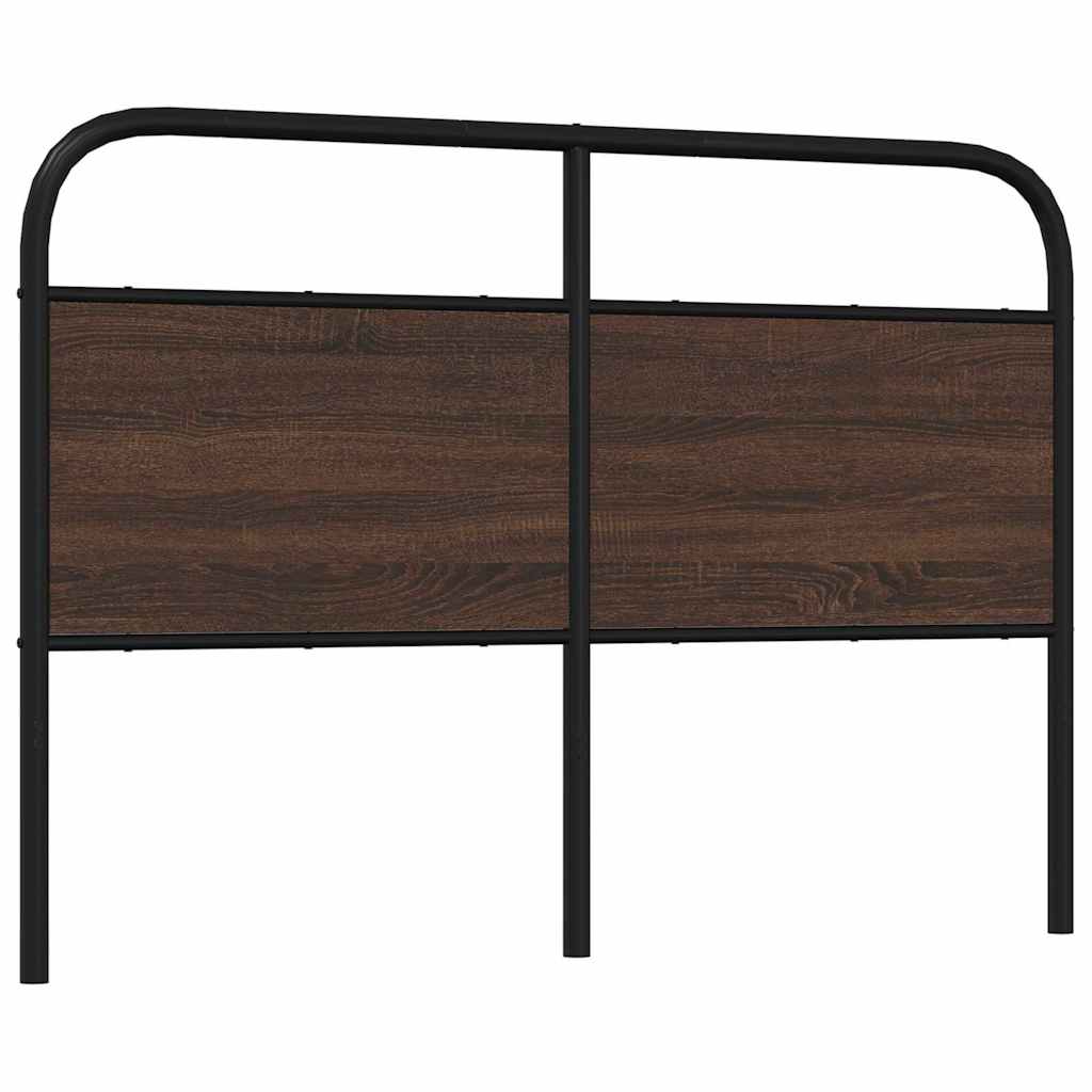 Cabeceira de cama 135cm derivados madeira/aço carvalho castanho