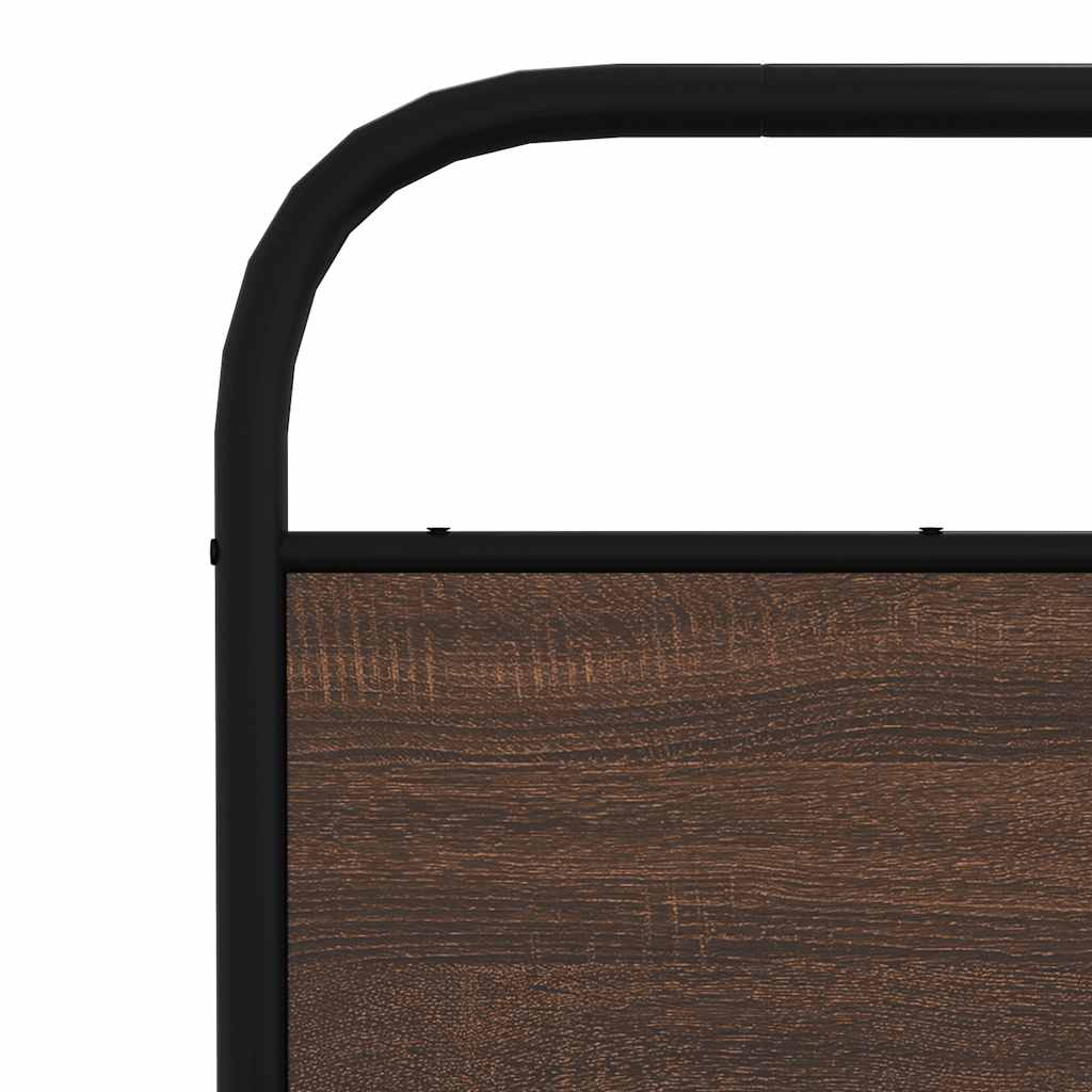 Cabeceira de cama 135cm derivados madeira/aço carvalho castanho