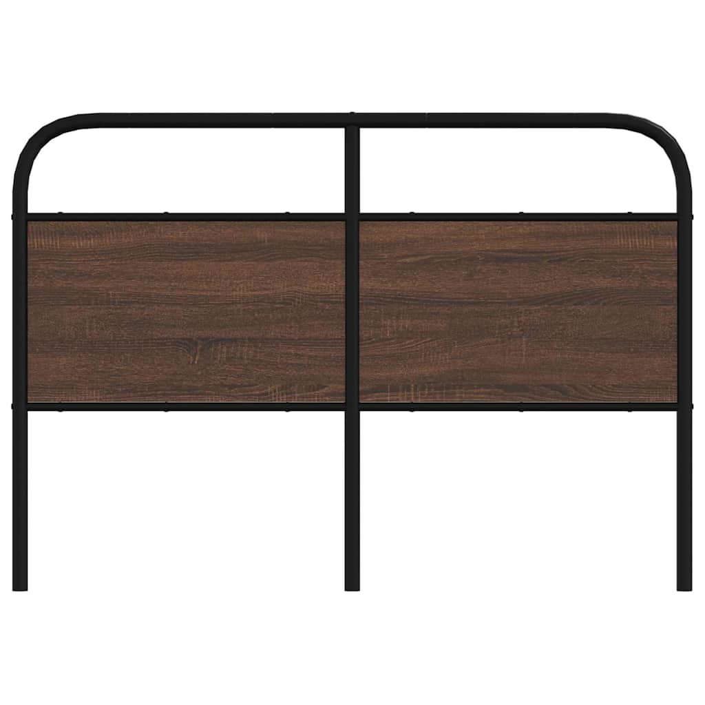 Cabeceira de cama 140cm derivados madeira/aço carvalho castanho