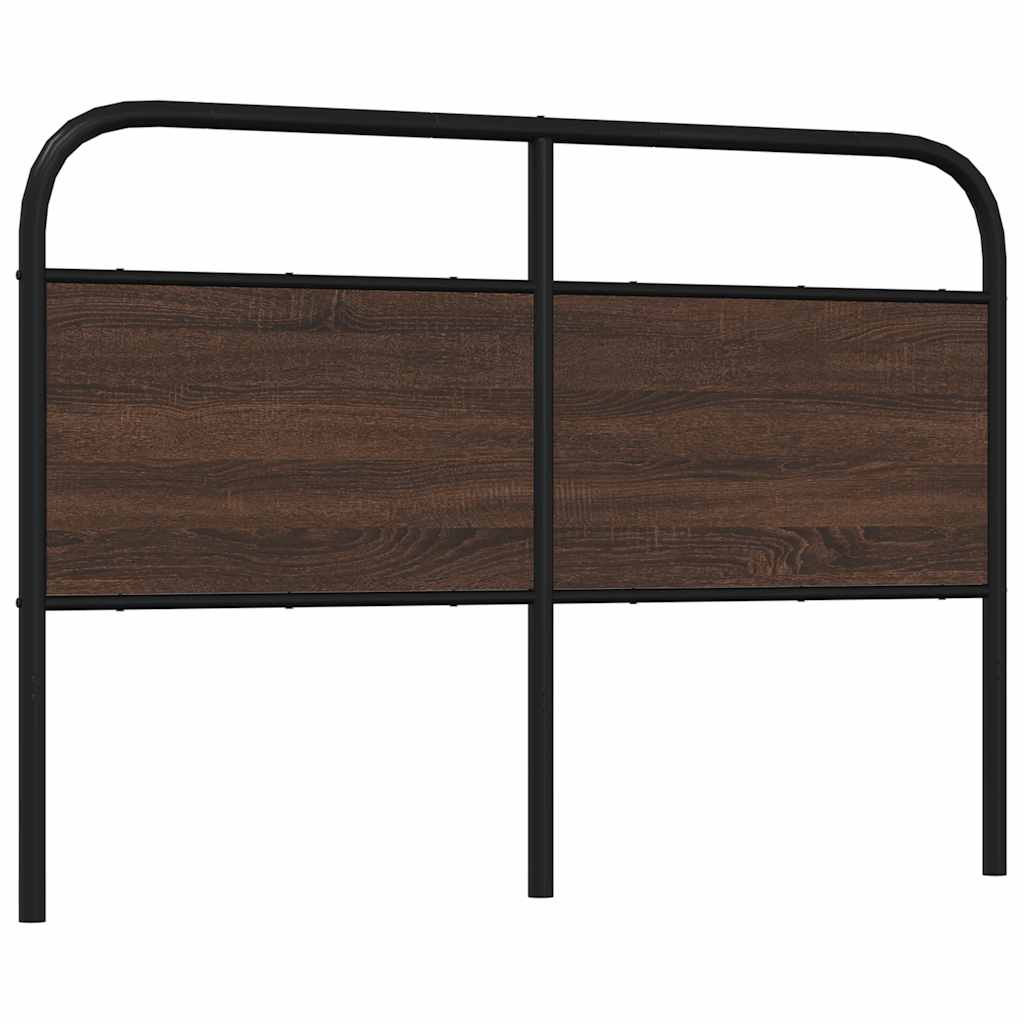 Cabeceira de cama 140cm derivados madeira/aço carvalho castanho