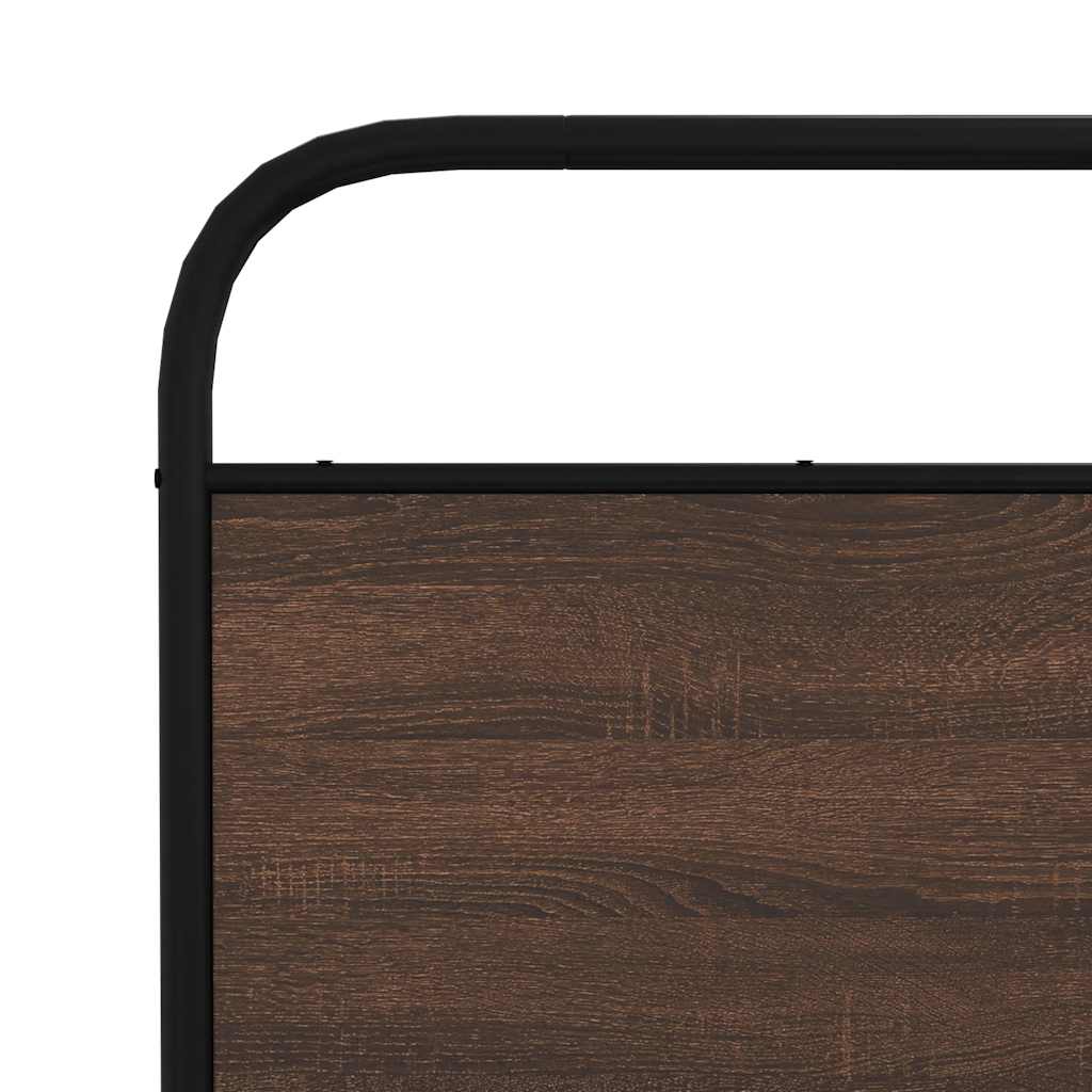 Cabeceira de cama 150cm derivados madeira/aço carvalho castanho