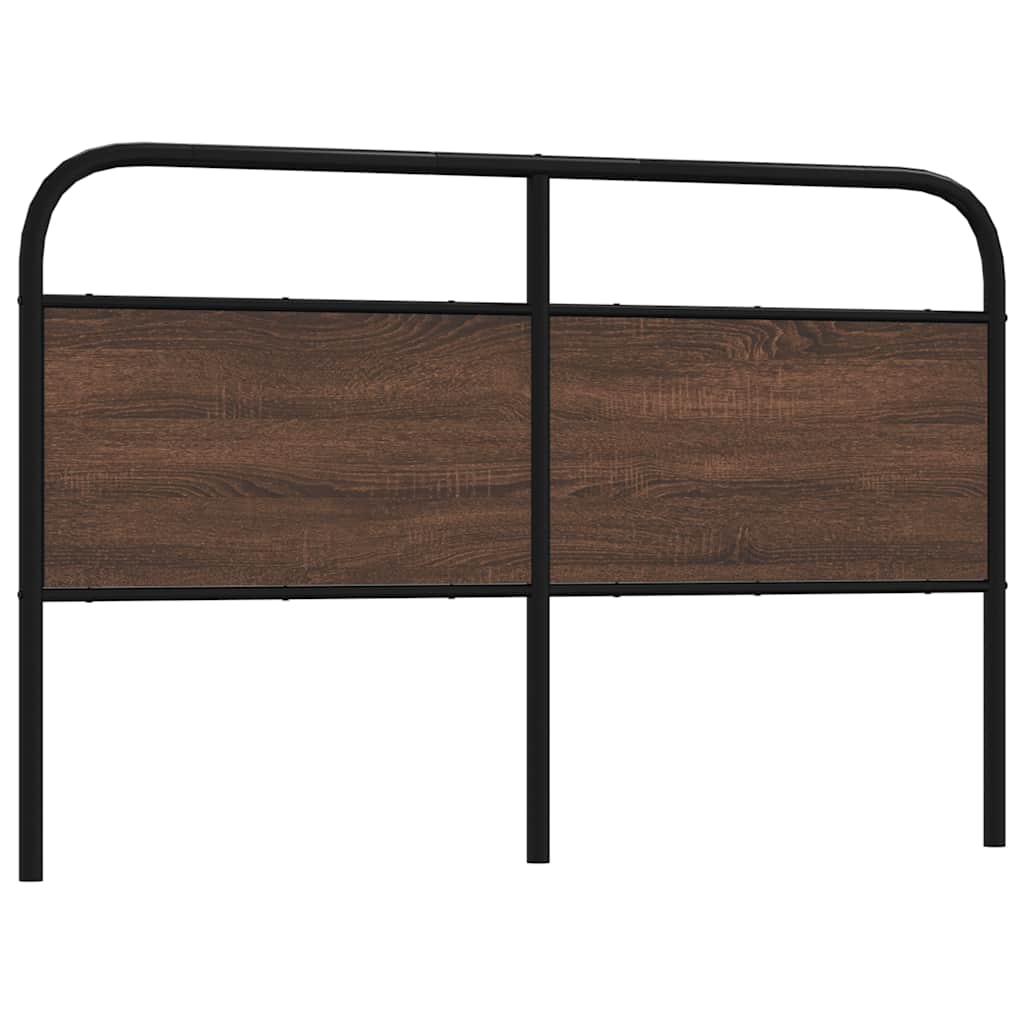 Cabeceira de cama 160cm derivados madeira/aço carvalho castanho