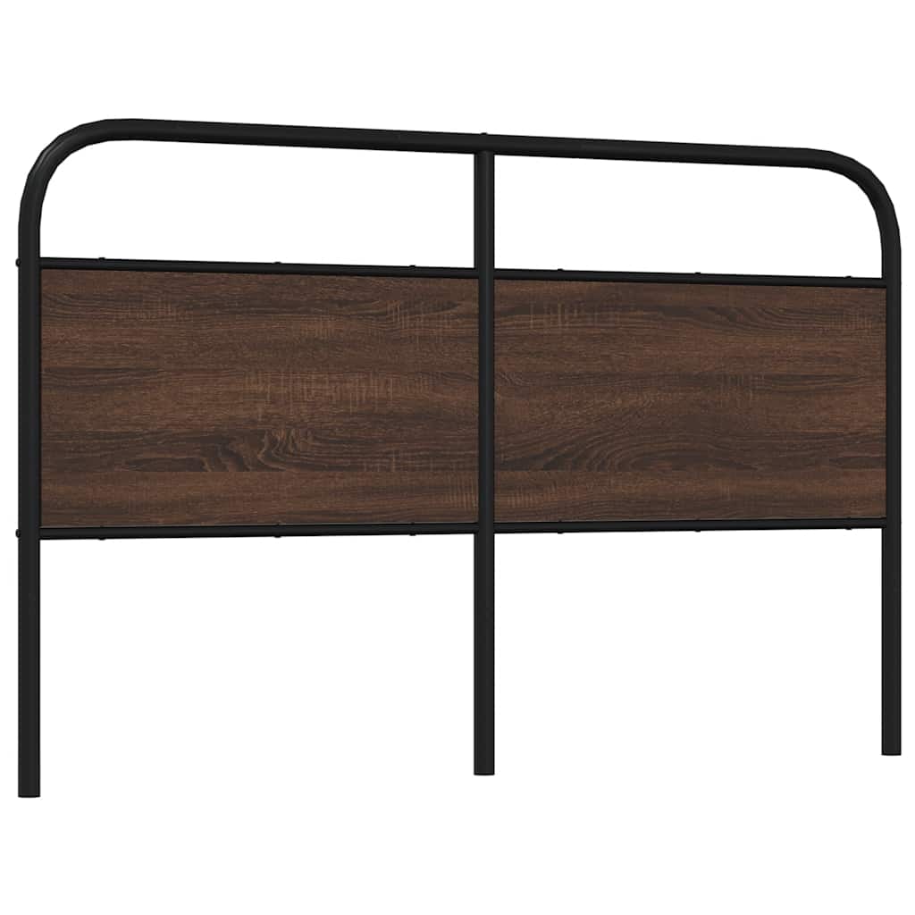 Cabeceira de cama 160cm derivados madeira/aço carvalho castanho