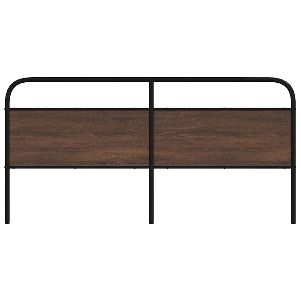 Cabeceira de cama 200cm derivados madeira/aço carvalho castanho