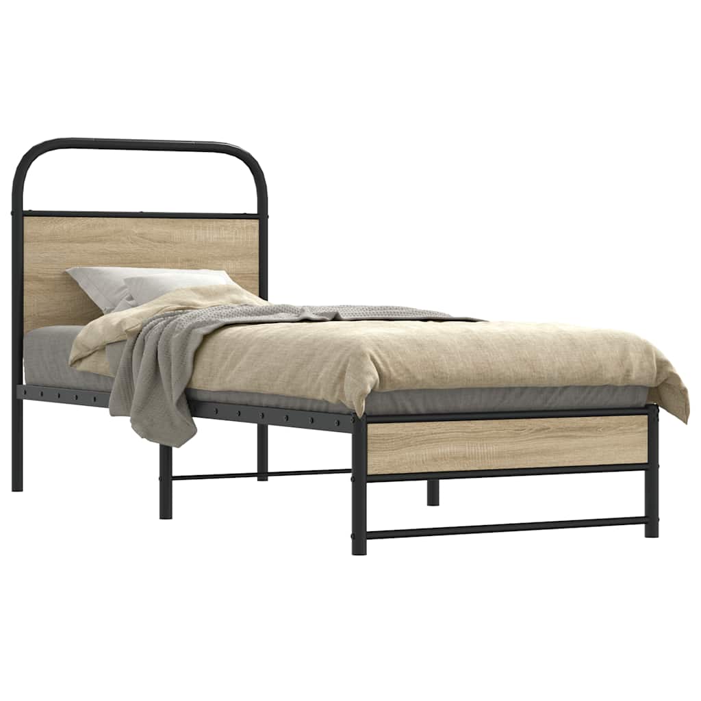 Estrutura cama s/ colchão derivados de madeira carvalho fumado