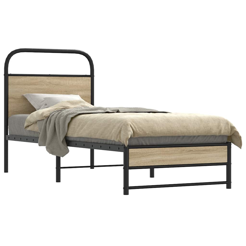 Estrutura cama s/ colchão derivados de madeira carvalho fumado