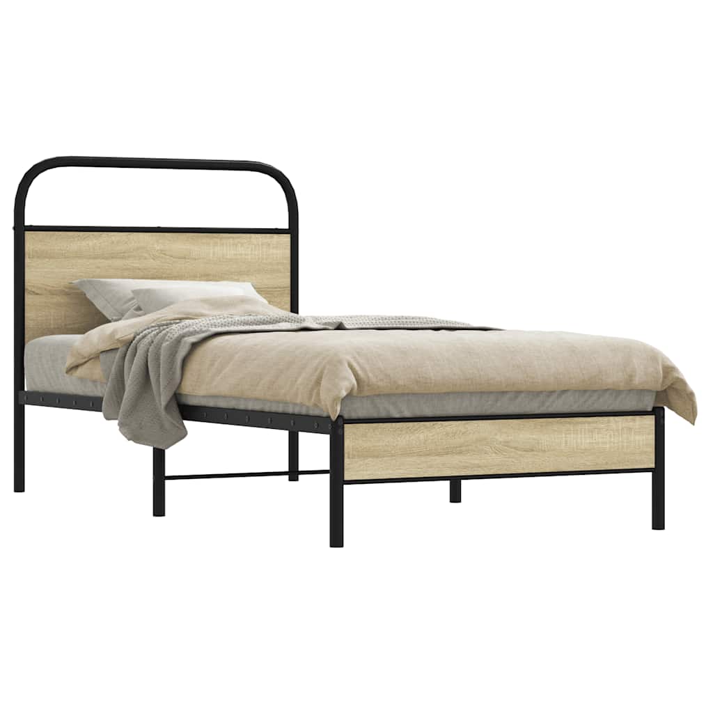 Estrutura cama s/ colchão derivados de madeira carvalho sonoma