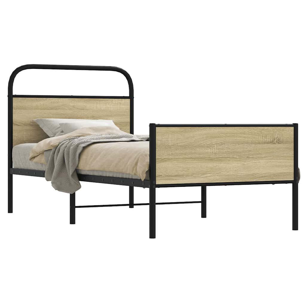 Estrutura cama s/ colchão derivados de madeira carvalho sonoma