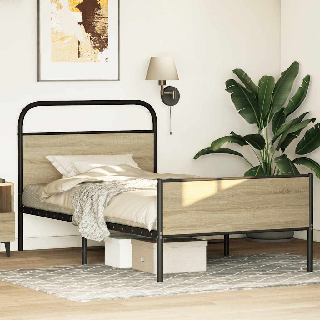 Estrutura cama s/ colchão derivados de madeira carvalho sonoma