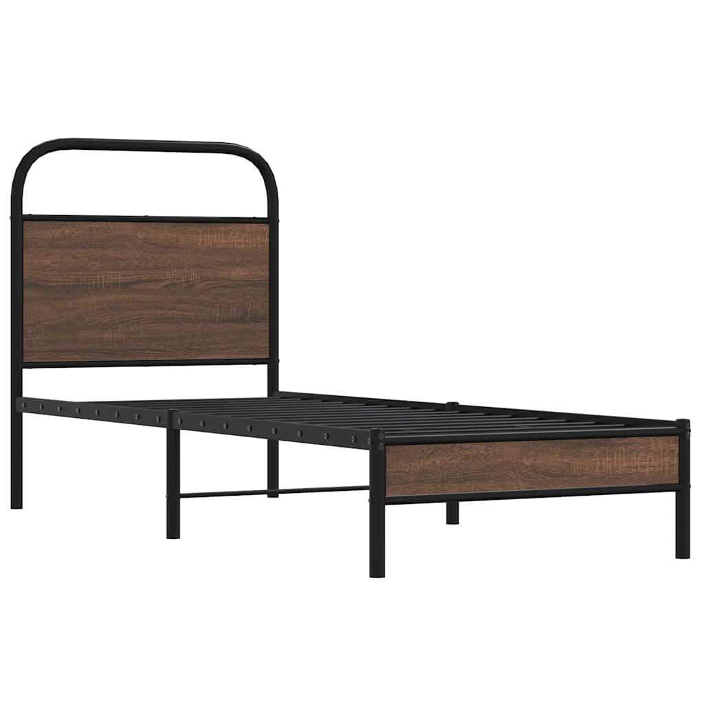 Estrutura cama s/ colchão derivados madeira carvalho castanho