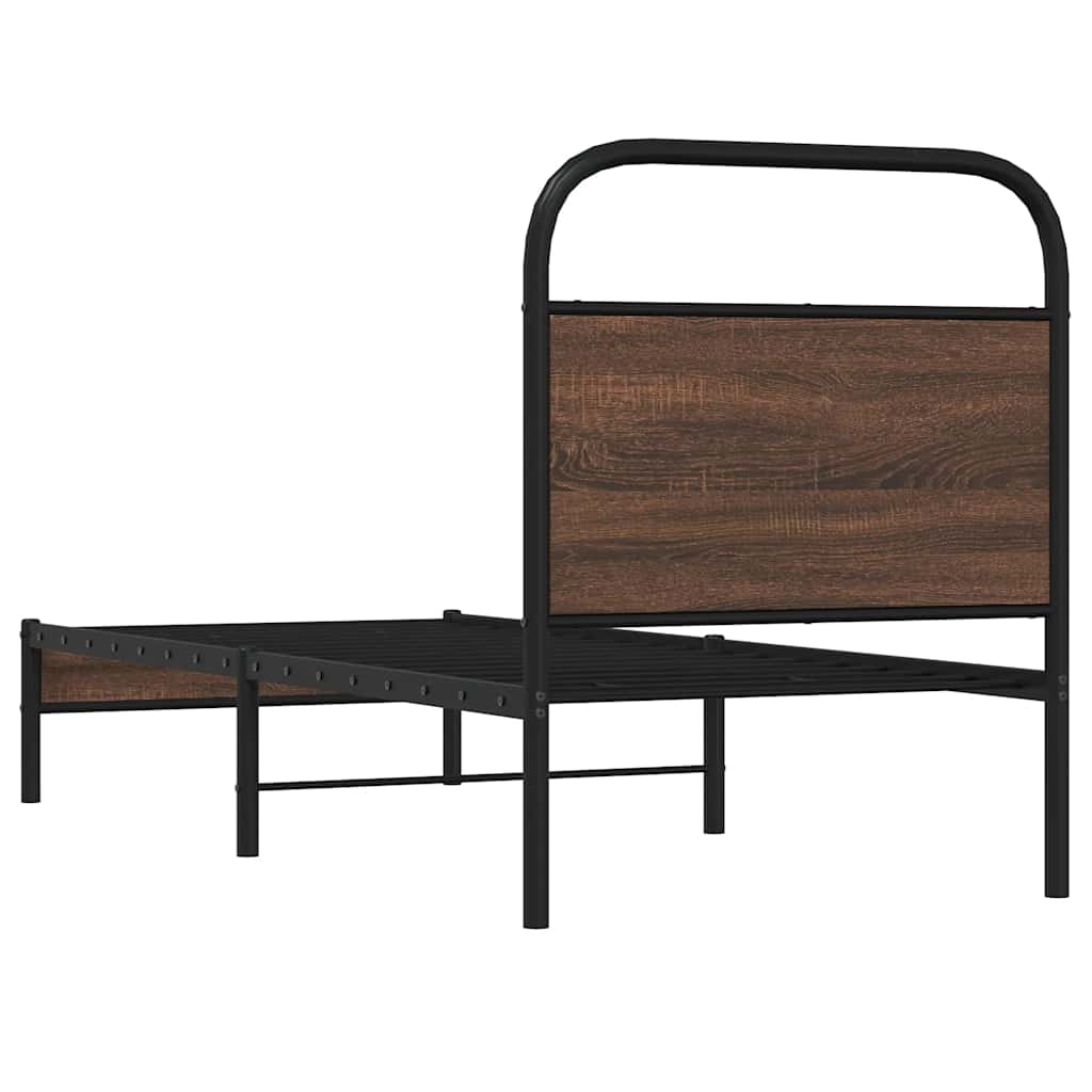 Estrutura cama s/ colchão derivados madeira carvalho castanho