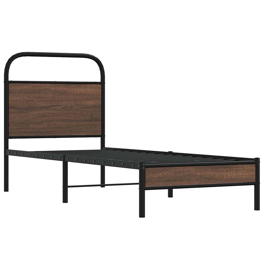 Estrutura cama s/ colchão derivados madeira carvalho castanho