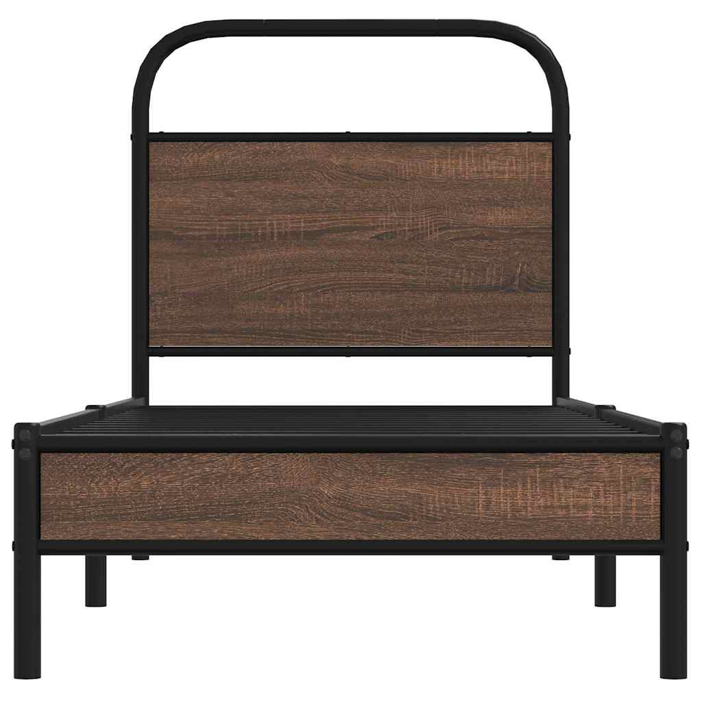 Estrutura cama s/ colchão derivados madeira carvalho castanho