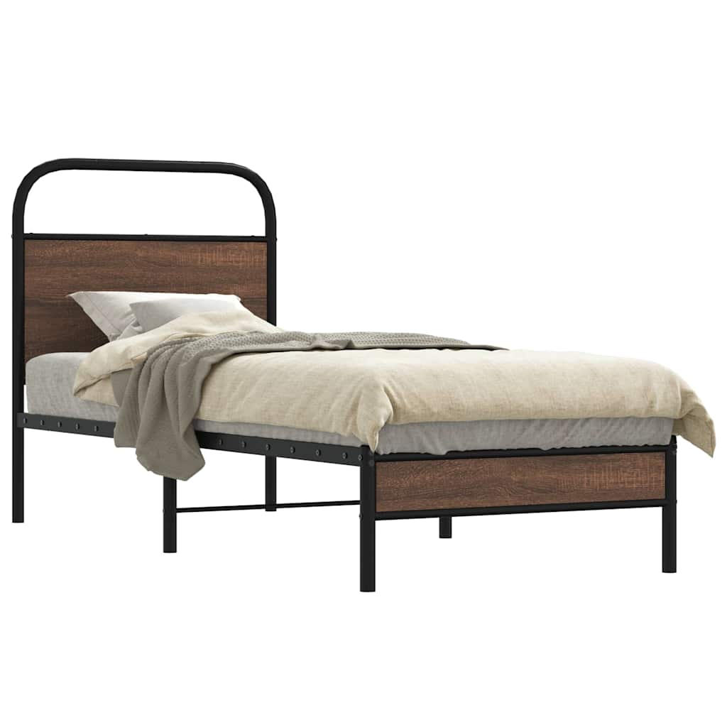 Estrutura cama s/ colchão derivados madeira carvalho castanho